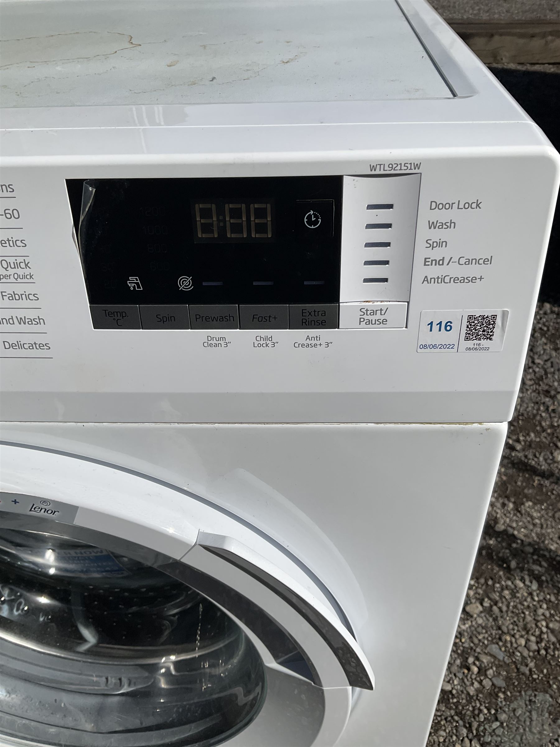 Beko 9kg 1200rpm  washing machine  - THIS LOT IS TO BE COLLECTED BY APPOINTMENT FROM DUGGLEBY STORAGE, GREAT HILL, EASTFIELD, SCARBOROUGH, YO11 3TX
