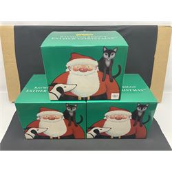 Three Coalport Characters Raymond Briggs Father Christmas figures, comprising Line Dancing limited edition 1056/3000, Special Delivers limited edition 594/3000 and Time for a Break limited edition 1203/1750, all with certificates and original boxes