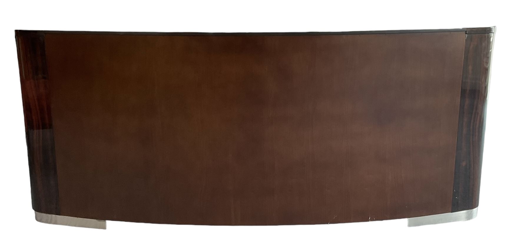 Giorgio Collection - Art Deco design macassar ebony 'Luna' sideboard of elongated oval form, fitted with four cupboards enclosing shelves, retailed by Harrods