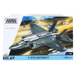 Four Cobi Bricks 1:48 scale Armed Forces model aircraft sets, comprising no. 5894 Panavia Tornado IDS, no. 5901 Rafale C, no. 5829 F-35 B Lightning II and no. 5851 MIG-29 East Germany, all in sealed boxes