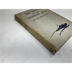 Twenty-four predominantly modern books of nautical and maritime interest including The Battle of the Narrow Seas by Lt. Cdr. Peter Scott 1946; U-Boats; Battleships; Hornblower; Trafalgar etc 