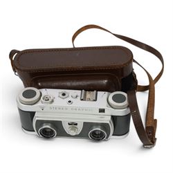 Wray Stereo Graphic 35mm camera, together with a boxed Fujica Half camera