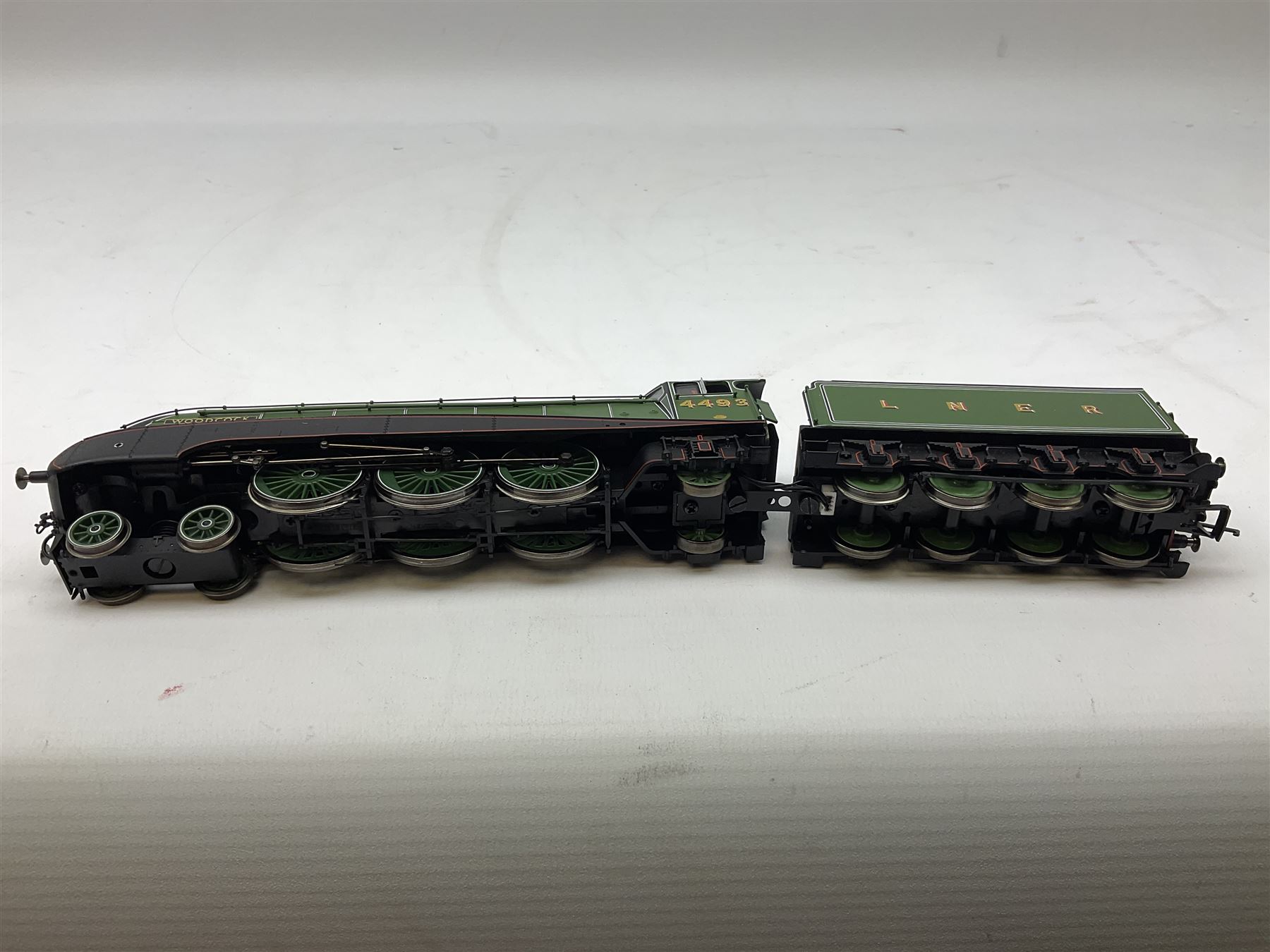 Hornby '00' gauge - Class P2 2-8-2 locomotive 'Cock O' The North' no. 2001, Class A4 4-6-2 locomotive 'Woodcock' no. 4493, Class A4 4-6-2 locomotive 'Golden Eagle' no. 60023 and Merchant Navy Class (Original) 4-6-2 locomotive 'Channel Packet' no. 21C1, all DCC ready (4)