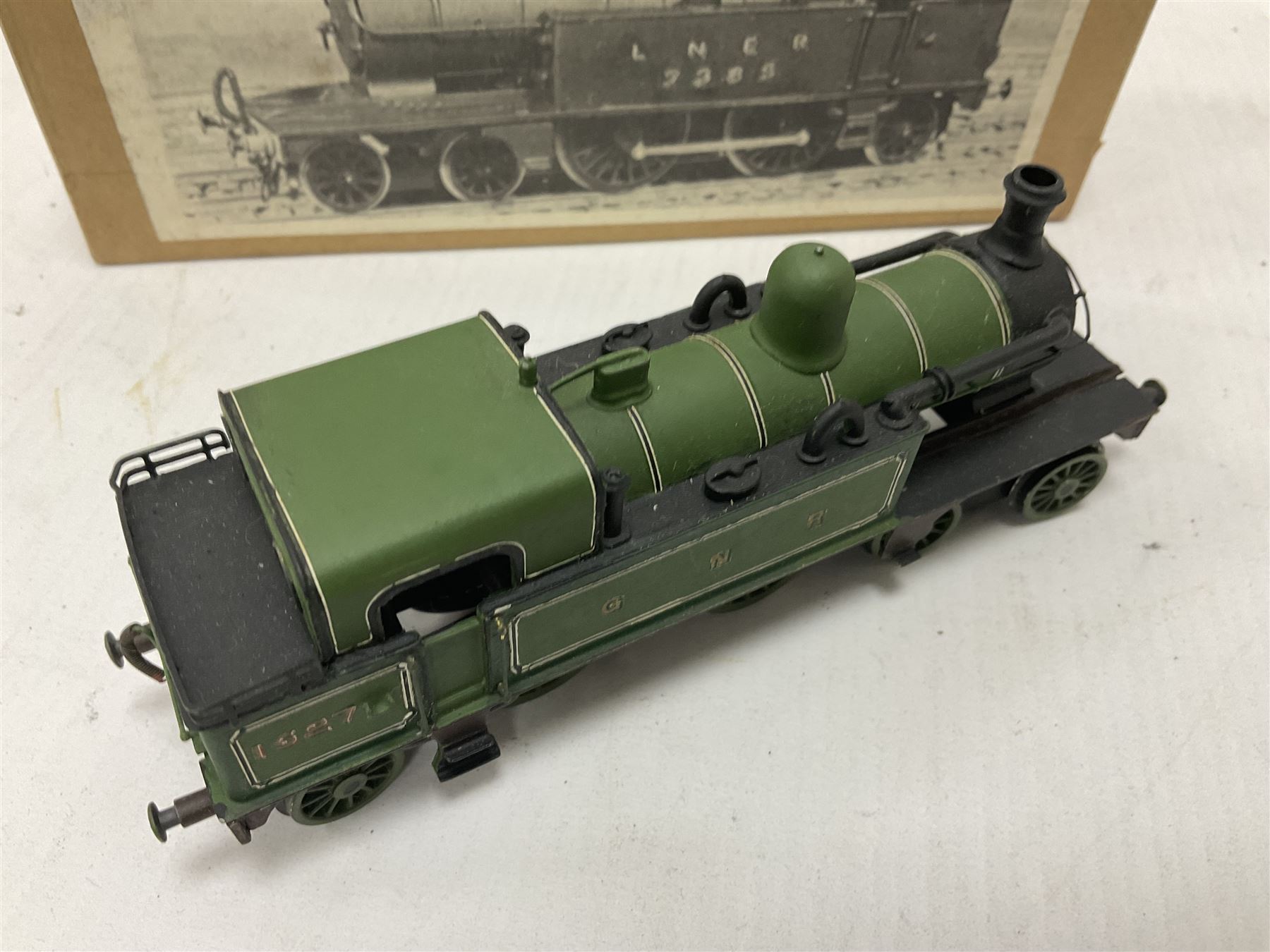 ‘00’ gauge - two kit built steam locomotives comprising Class N7 LNER/BR 1/4/5 0-6-2T no.69614 finished in BR black with South Eastern Finecast box; Class C12 GNR/LNER/BR 4-4-2T no.1527 finished in GNR green with plain brown box labelled ‘Finecast’ (2) 