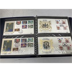 Mostly Benham first day covers and post cards, including 'Christmas 1983', 'The City of Edinburgh', 'British Cattle', 'The Cornish Riviera', 'British Insects' etc, housed in eight folders