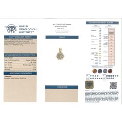18ct gold round brilliant cut fancy light brown diamond pendant, stamped 750, on silver-gilt chain necklace, diamond 1.00 carat, with World Gemological Institute report