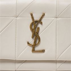 Saint Laurent - ‘Jamie 4.3’ Mini Shoulder Bag, in pale cream quilted lambskin leather, with oversized YSL Cassandre logo, gold-tone hardware and chain and leather shoulder strap, unused with original box and dust bag