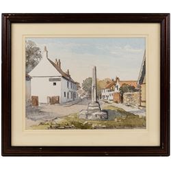Patrick Austin Burton (British 1930-2009): A View of Hornsea Mere and The Old Cross, pair of watercolours signed and dated 1995, 18cm x 24cm (2)