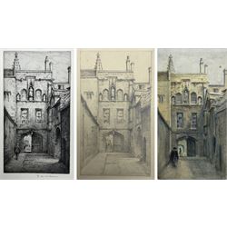 Eli Marsden Wilson ARE ARCE (British 1877-1965): New College Oxford, etching signed in pencil 19cm x 10.5cm; together with watercolour and pencil studies for the finished etching (3) 
Provenance: by descent through the artist's family; removed from the artist's cabinet, to be sold in the Country House Sale, Saturday 16th March 2024 Lot 1267.