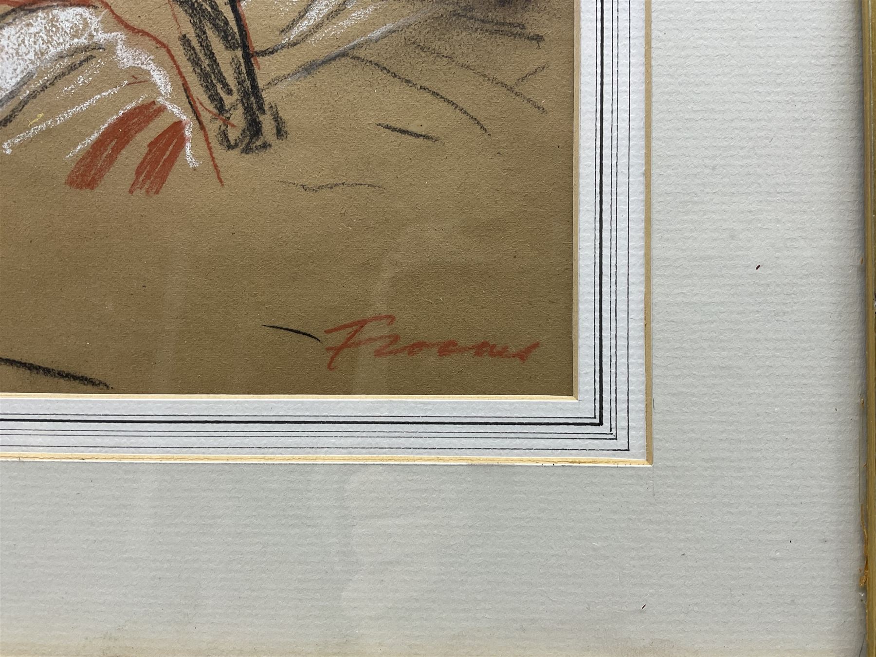 Colin S Frooms (British 1933-2017): 'Richard - Study of a Man in a Jacket', chalk sketch signed, titled verso 37cm x 27cm 