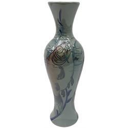 Moorcroft limited edition vase, of baluster form with flared neck, decorated in the Carp Tail Dance designed by Kerry Goodwin, 8/100, with impressed and painted marks beneath, dated 2013, H30cm.