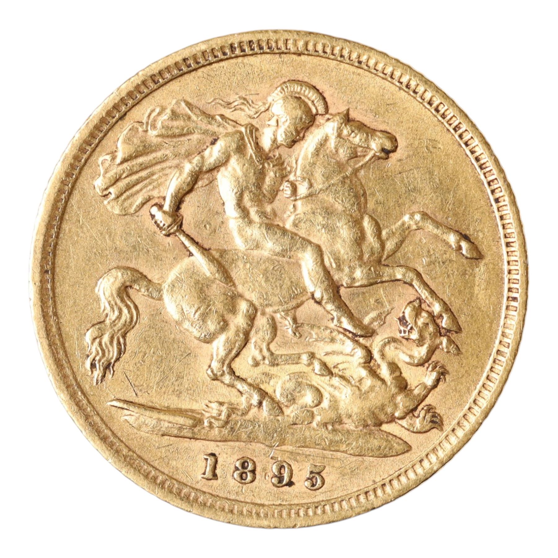 Queen Victoria 1895 gold half sovereign coin