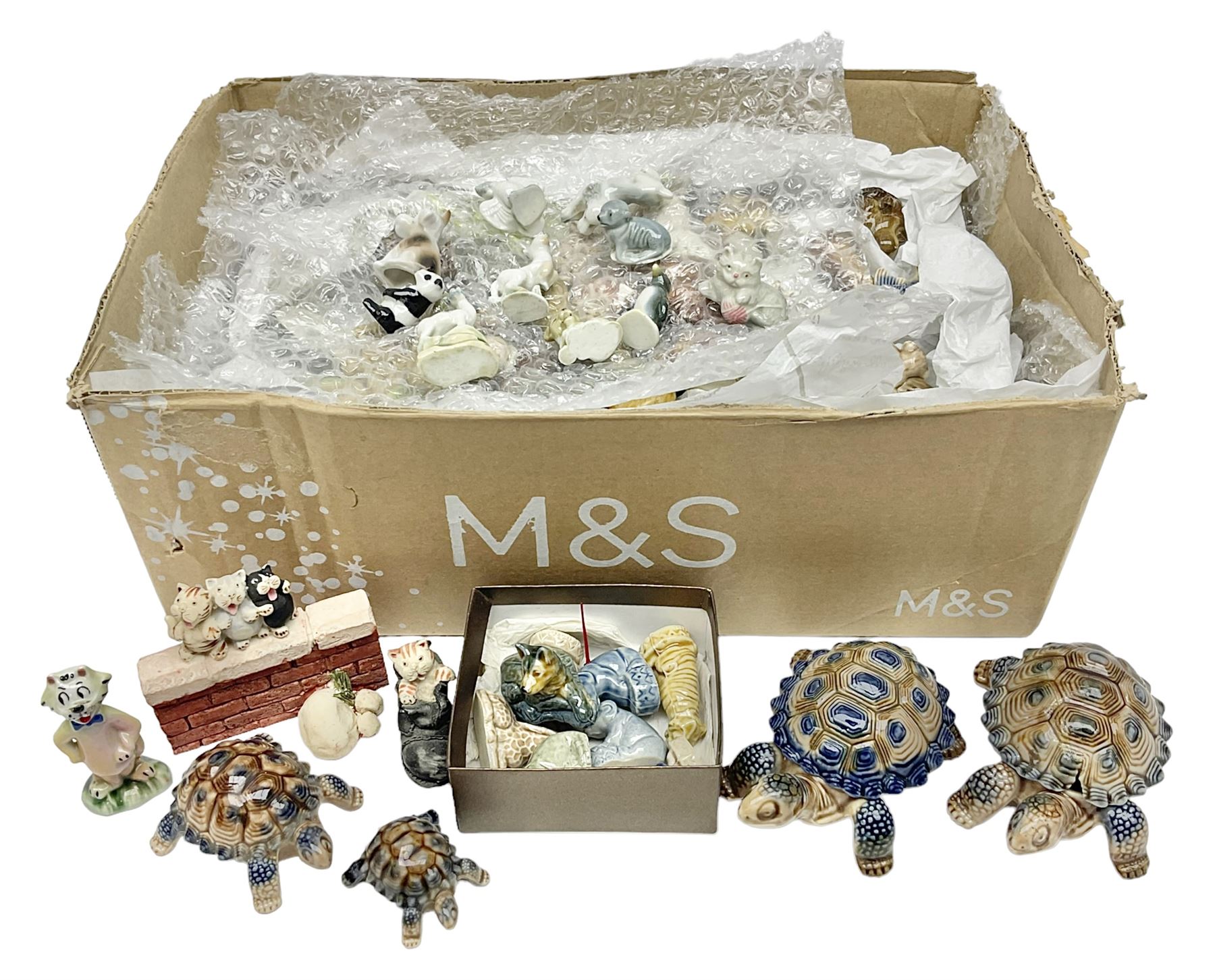 Large collection of Wade Whimsies and other similar animal figures 