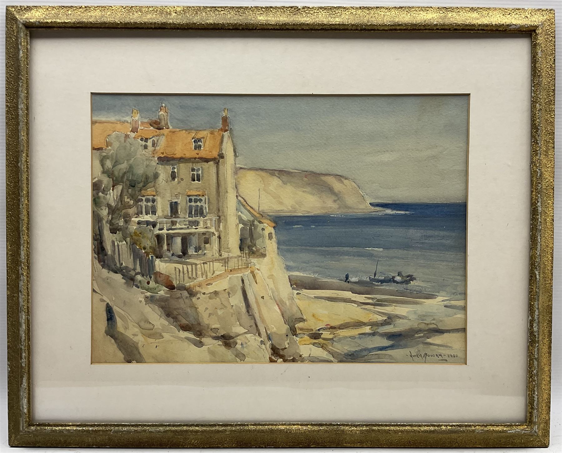 Owen Bowen (Staithes Group 1873-1967): Beacholme - Robin Hood's Bay, watercolour signed and dated 1930, 26cm x 36cm