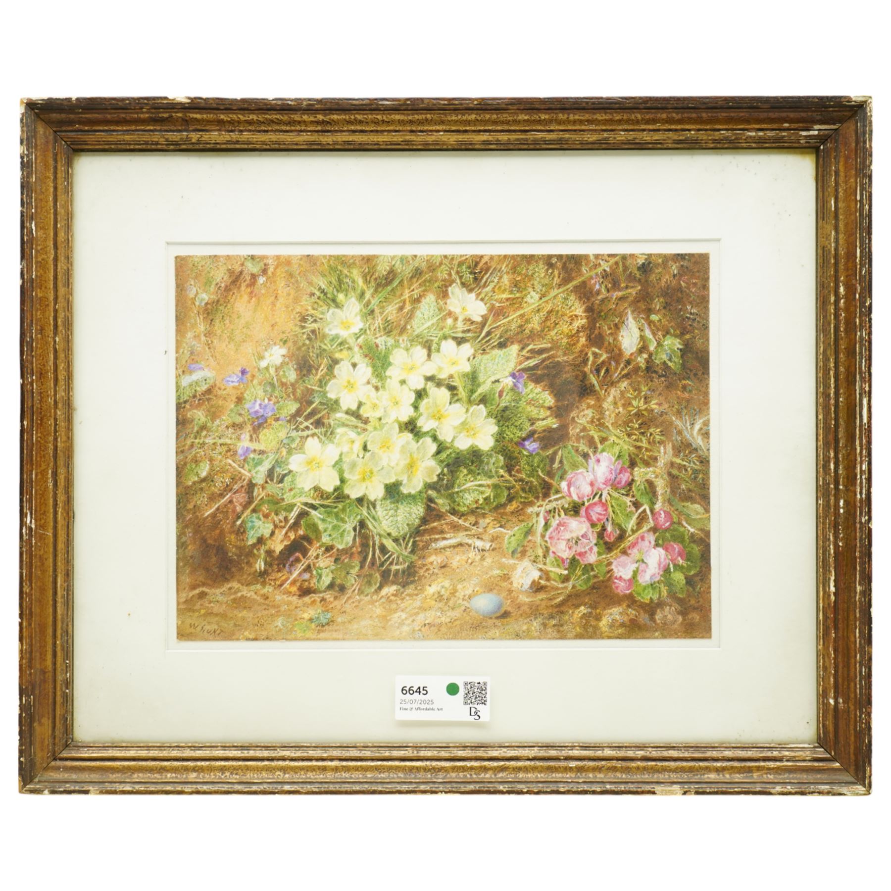 William Henry Hunt (British 1790-1864): Still Life of Wildflowers, watercolour signed 26cm x 36cm