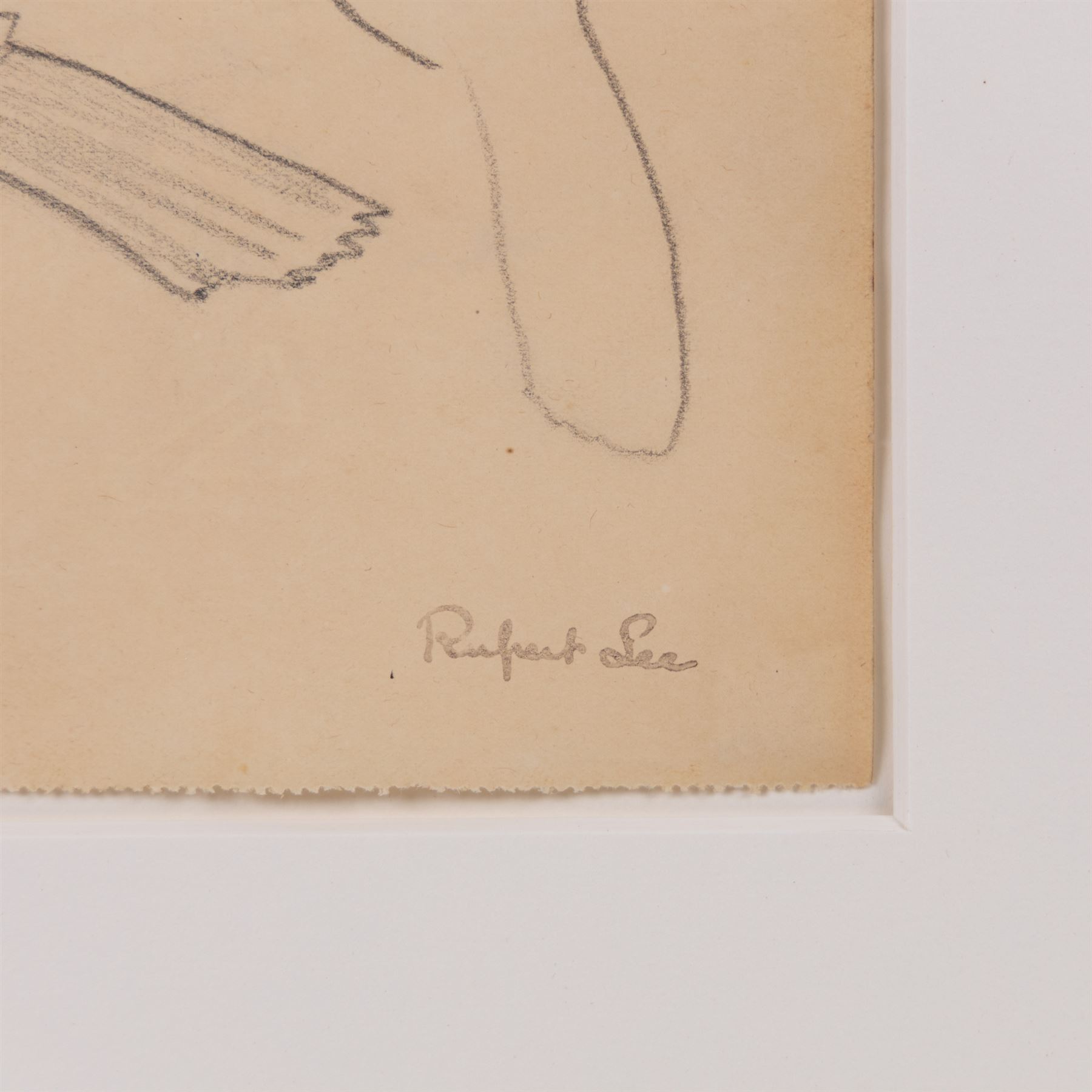 Attrib. Nina Hamnett (Welsh 1890-1956): Reclining Nude, ink on paper 17.5cm x 39cm; Rupert Lee (British 1887-1959): Bird Study, pencil on paper signed, unglazed. The Court Gallery label verso 12cm x 20cm (2)