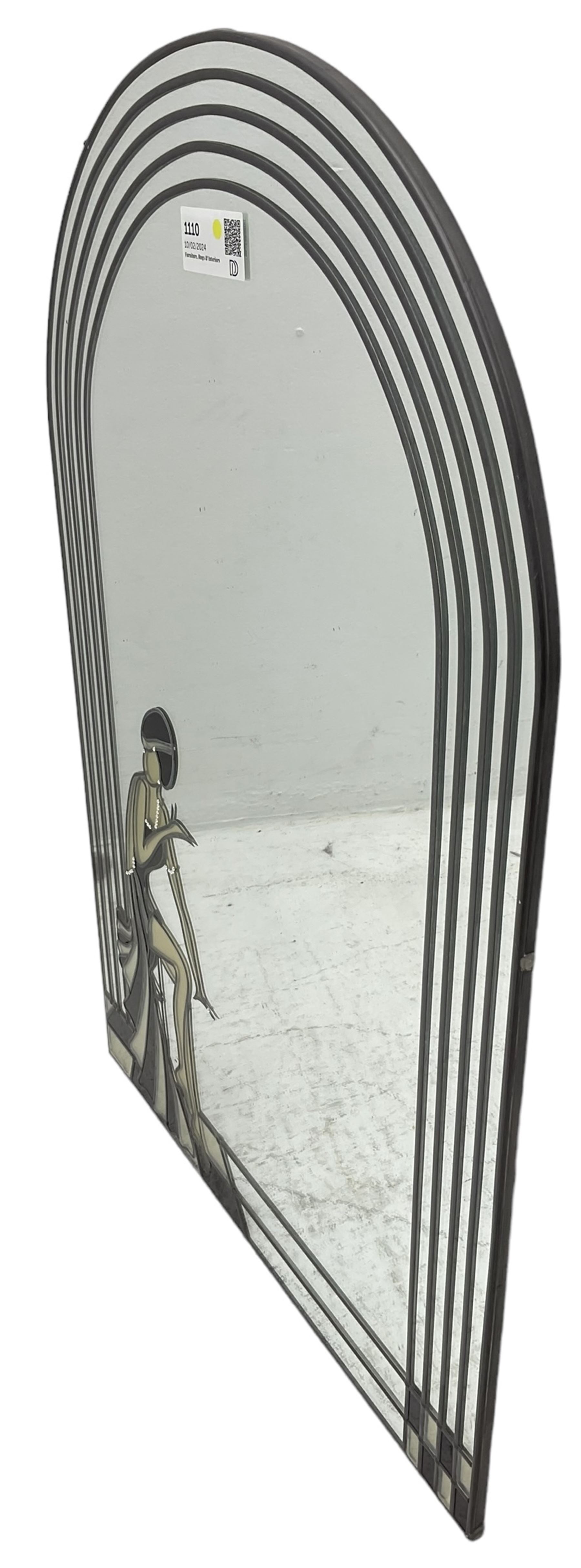 Contemporary Art Deco style stained glass mirror
