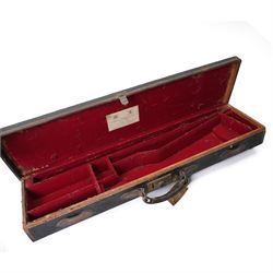 *Leather shotgun case with the label of James Purdey & Sons, London, inscribed 'Colonel Sir Edward Allen Brotherton, Bart MP, Kirkham Abbey, Via York 'and two others with the labels of Linsley Brothers (3)From the Kirkham Hall Attic & Cellar Collection, sold without reserve