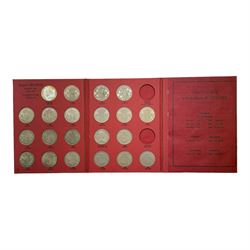 Great British coins in three Whitman and six NEGLA coin folders, including run of 1911 to 1946 halfcrown coins, Queen Victoria 1872, 1873, 1878, 1887, 1889, 1892, 1894, 1895, 1896, 1898, 1899, 1900 and 1901 one shilling, various other pre 1947 silver sixpences and one shillings, Queen Elizabeth II sixpences etc
