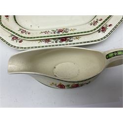 Copeland Spode, Spode's Glory pattern part dinner service, comprising two covered tureens, six dinner plates, six side plates, six dessert plates, sauce jug, three serving dishes of various sizes   