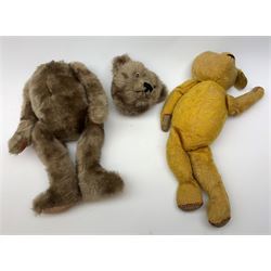 Quantity of early wood wool filled teddy bears for restoration.