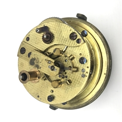 Mid 19th century marine chronometer by 'Cameron, Liverpool', silvered Roman dial, serial no. '1715', four pillar chain fusee movement with detent escapement, engine turned movement plates, dial diameter - 10cm, total diameter - 12.5cm