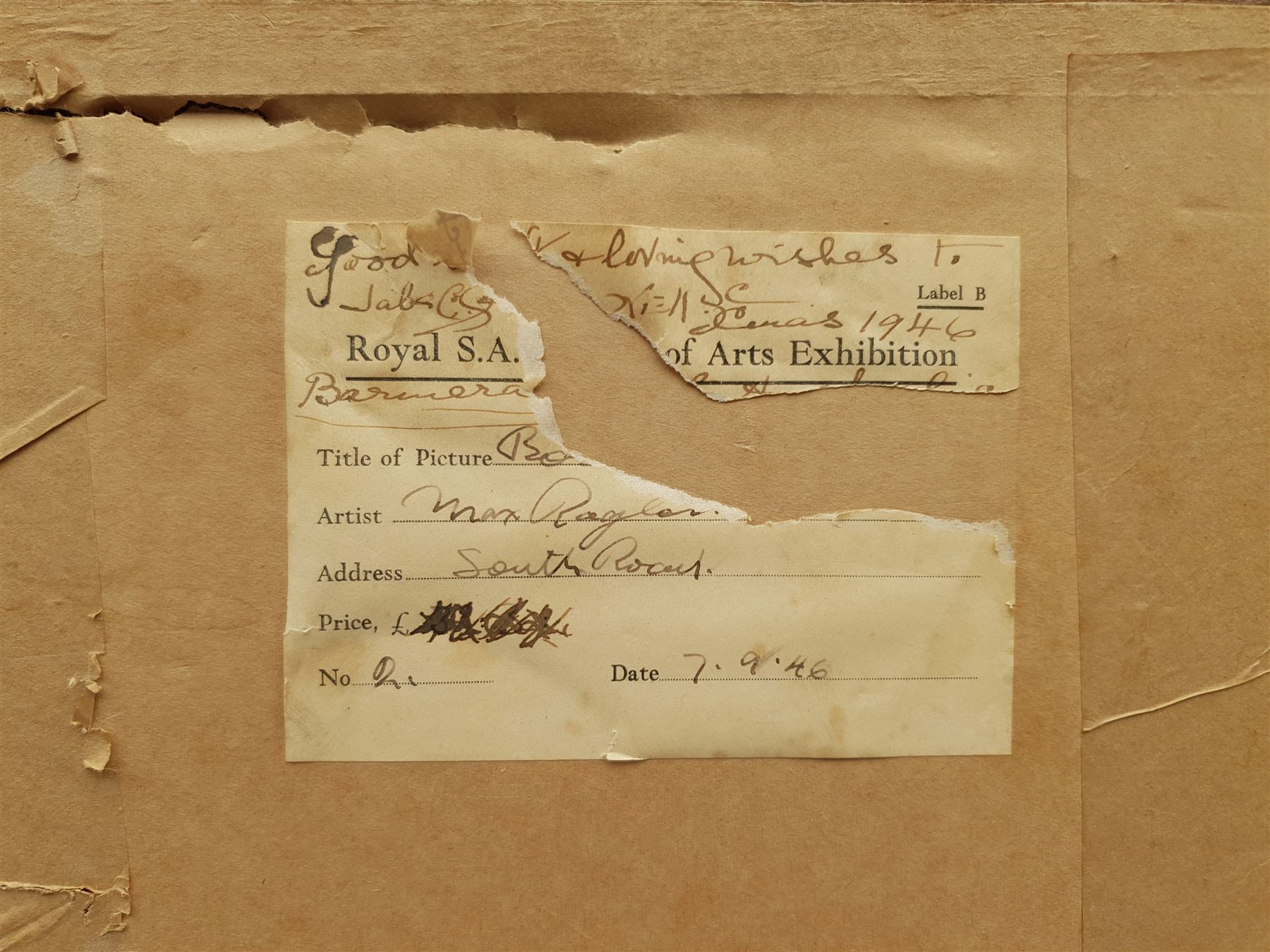 Max Rayton (Australian 20th century): Tough as Old Boots, charcoal signed, dated '46 on exhibition label verso 34cm x 46cm 
Provenance: exh. Royal South Australian Society of Arts, September 1946, label verso