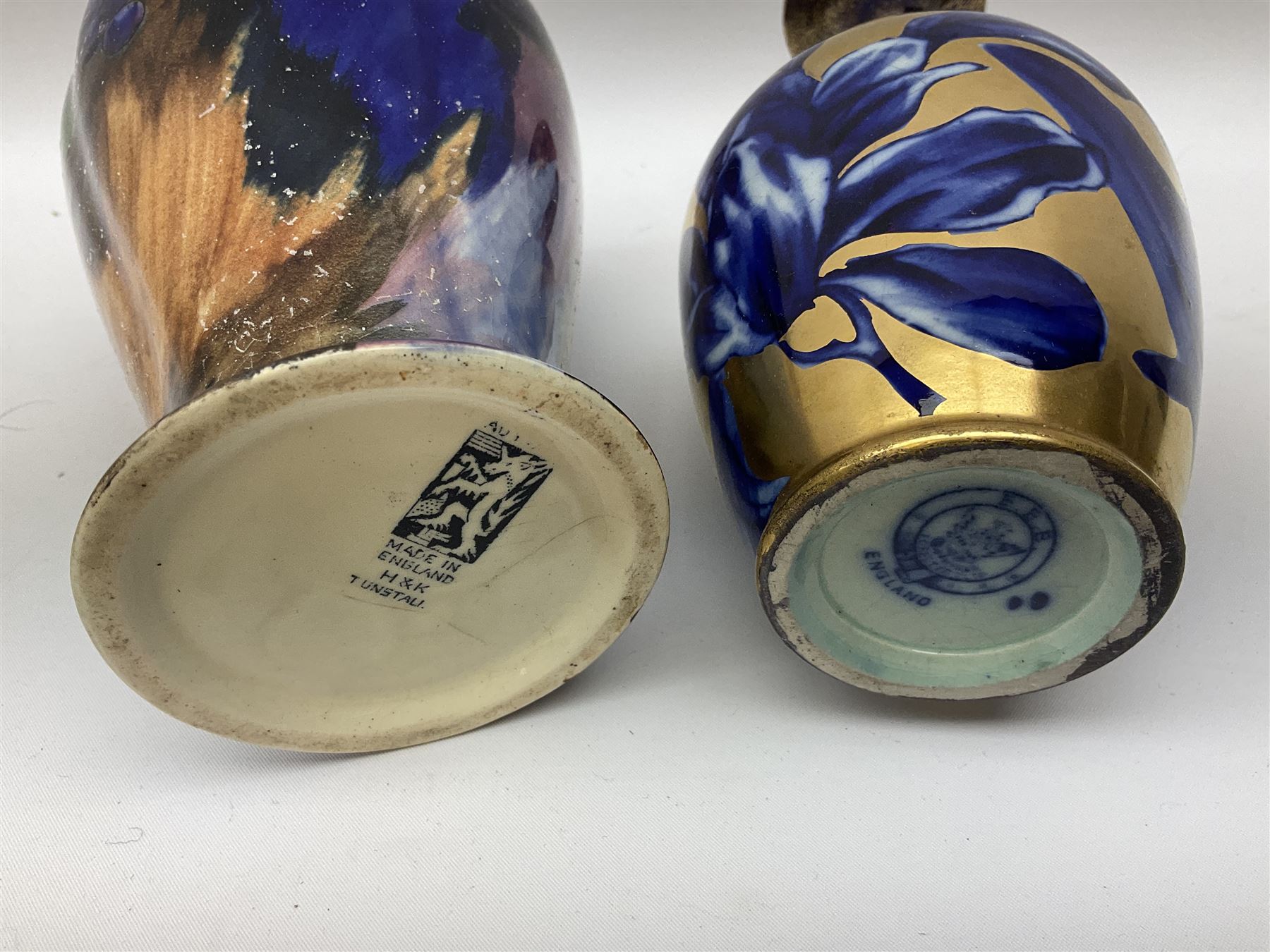 Clarice Cliff for Newport Pottery Delicia pattern bowl, D20cm, Victorian Wedgwood oval tea pot retailed by Goode & Co and in the Bamboo pattern and three other items
