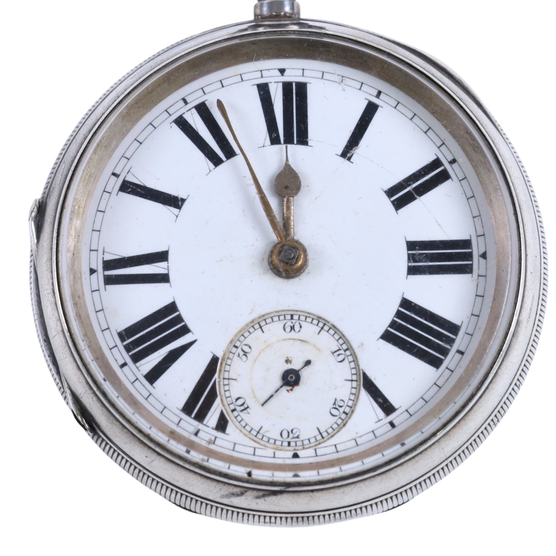 Two pocket watches, comprising silver open-faced example with enamel dial and subsidiary seconds dial, hallmarked and a military issued example engraved B39693 with broad arrow verso