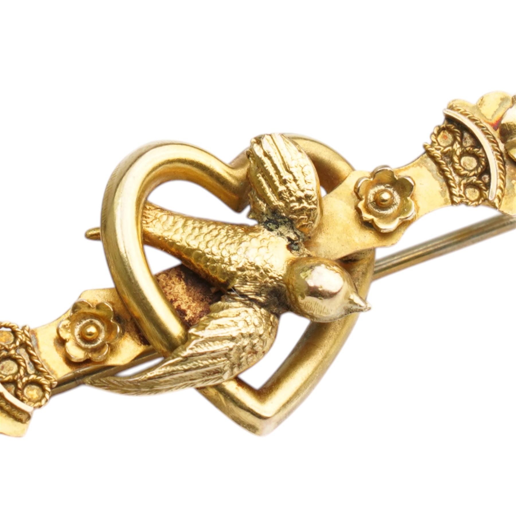 Early 20th century 12ct gold swallow brooch by Able & Charnell