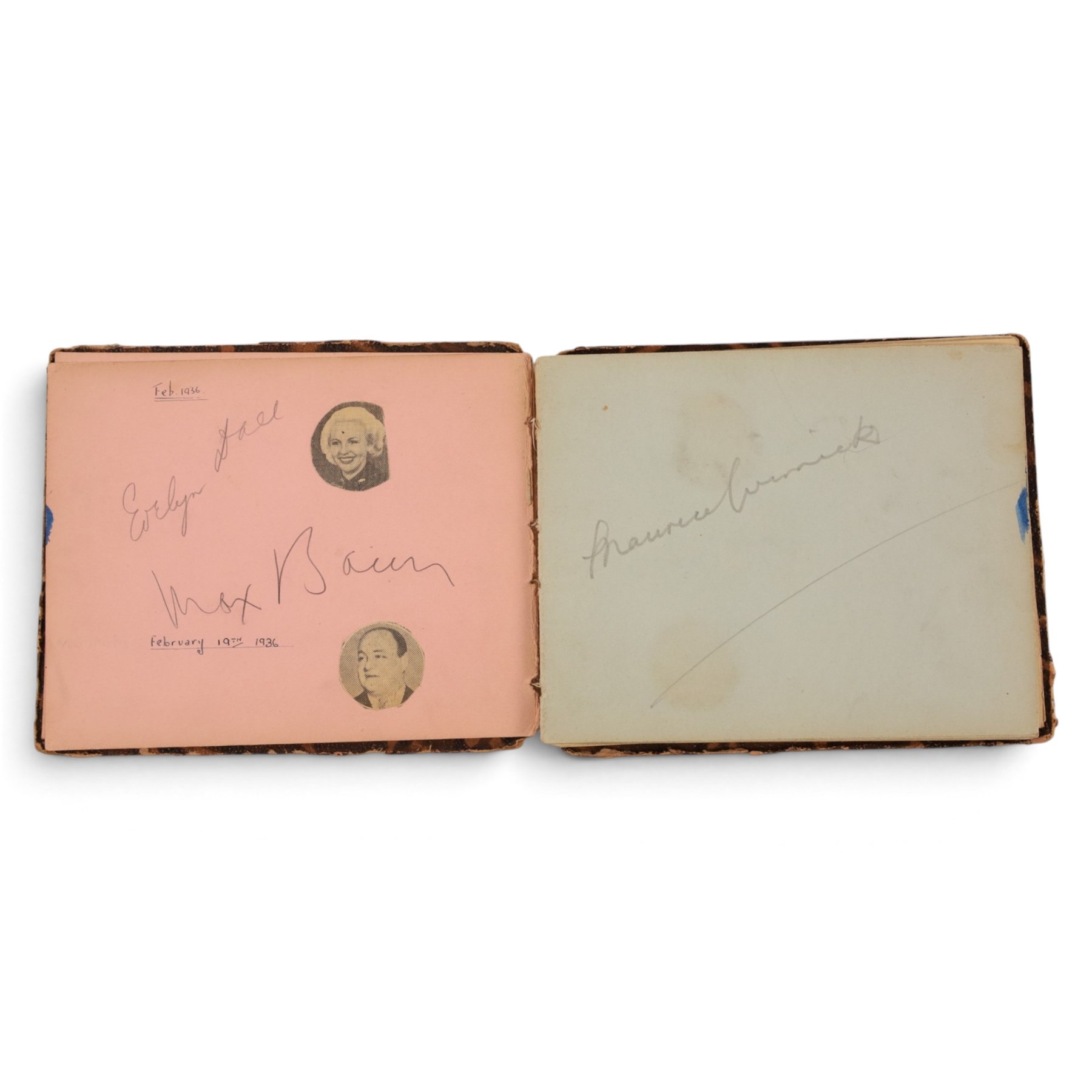 Three 1930s autograph and scrap books, comprising a scrap book documenting the Australian Rugby League team tour of England and France 1937 with newspaper clippings and a collection of signatures in pencil including Wally Prigg, Harry Pearce and Jack Reardon and two autograph books from 1935 and 1936, with signatures including players from St Helens RLFC, Yorkshire Cricket Club, Hull FC, Dewsbury RLFC, Blackpool FC, Salford RLFC, Leeds RLFC, Batley RLFC, Wigan RLFC, Manchester United, Hull Baseball Club, Tottenham Hotspur FC, and assorted entertainment signatures from theatres of the time 