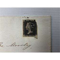 Queen Victoria penny black stamp on cover / entire, black MX cancel