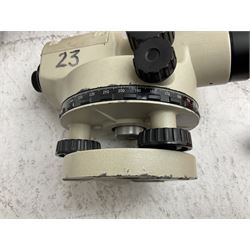 Land Surveying equipment - Nikon AX-2s Automatic Level 360 degrees, serial no.810890; in carrying case with instructions; Nikon Electronic Distancemaster Prism; in carrying case; Imax B6AC Dual Power Professional Balance Charger/Discharger; in carrying bag; Omni Zero 