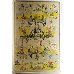 After Kanae Yamamoto (Japanese 1882-1946): 'Celebre Equilibriste Japonais', very large mid-20th century Italian exhibition poster 157cm x 104cm