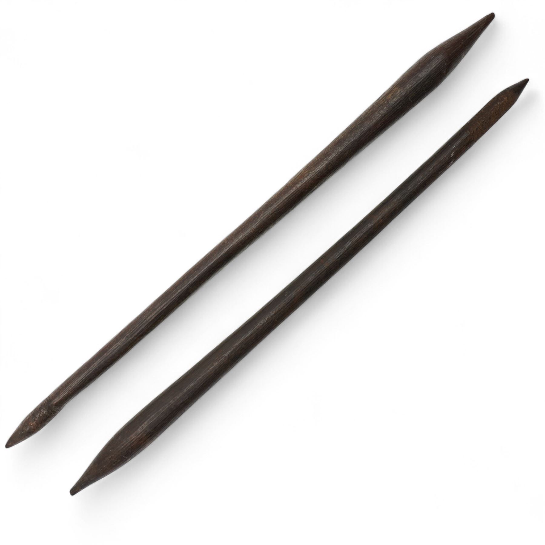 Two Australian Aboriginal digging sticks, longer 71cm