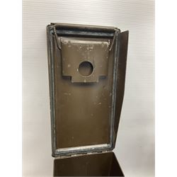 Large collection of shell and bullet casings, including a trench art example, together with a metal cartage case and wooden case