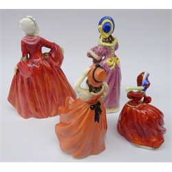  Two Royal Doulton figures Janet & Autumn Breezes, Coalport Andrea & Jennifer Jane (4)  