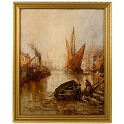 William Edward Webb (British 1862-1903): 'View at Whitby', oil on canvas signed, titled verso 50cm x 40cm