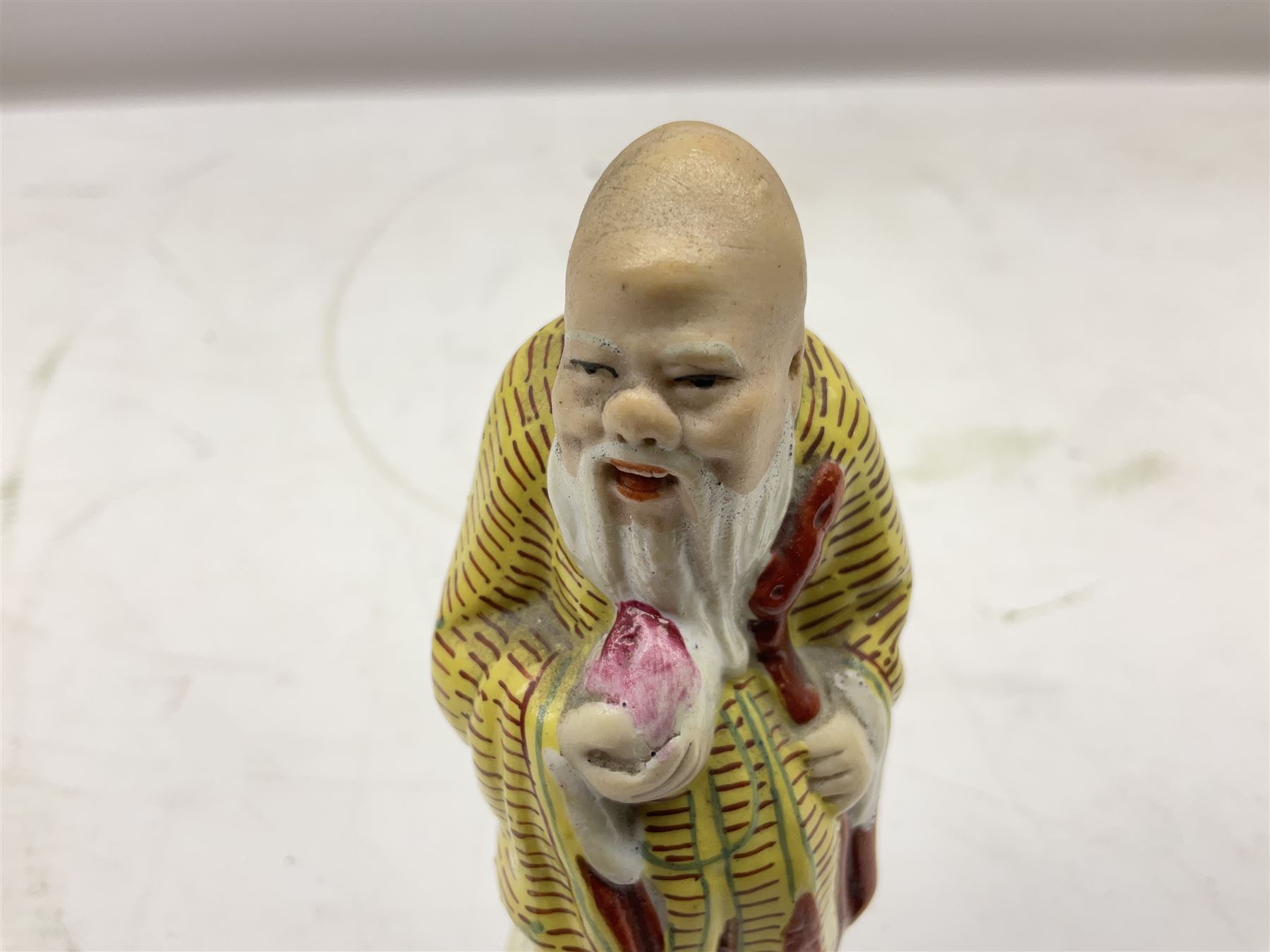 20th century Chinese Famille Rose figure of Shou Lao, H10cm
