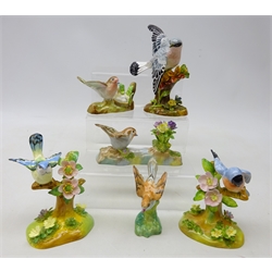  Six Crown Staffordshire bird models, some designed by J.T. Jones (6)  