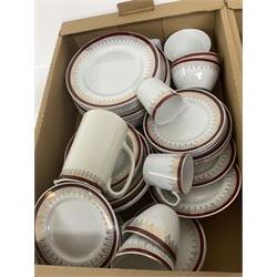 Johnson Bros part dinner service decorated with fruit, together with an Alfred Meakin part tea and dinner service, in two boxes 