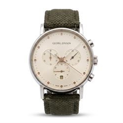 Georg Jensen gentleman's stainless steel quartz chronograph wristwatch, Ref. 517,  designe...