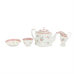 19th century Newhall silver shape teapot and cover, together with helmet jug, tea bowl and...