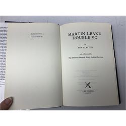 Nine reference books of Victoria Cross interest including four 'VCs of the First World War' series; Martin Ashcroft: Victoria Cross Heroes; John Laffin: British VCs of World War Two; Bryan Perrett: For Valour; Ann Clayton: Martin Leake Double VC; and John Percival: For Valour (9)