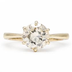 18ct gold diamond ring, six claw set with a single round brilliant cut diamond of approx 2...