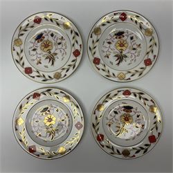 Royal Crown Derby Asian Rose pattern, tea set for four, comprising teacups, saucers and dessert plates (12)