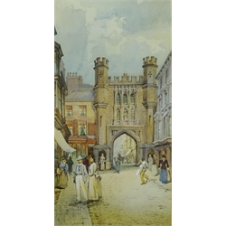  Newborough Bar, Scarborough, pair watercolours signed by Charles Rousse (British 1871-1892) 24cm x 12.5cm (2)  