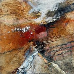 David Baumforth (British 1945-): North York Moors Landscapes, triptych of three mixed media on board framed as one signed with monogram, each 12cm x 12cm