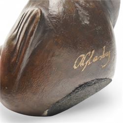 Alan Glasby (British 1945-2008): Wren, bronze model signed, W7.5cm