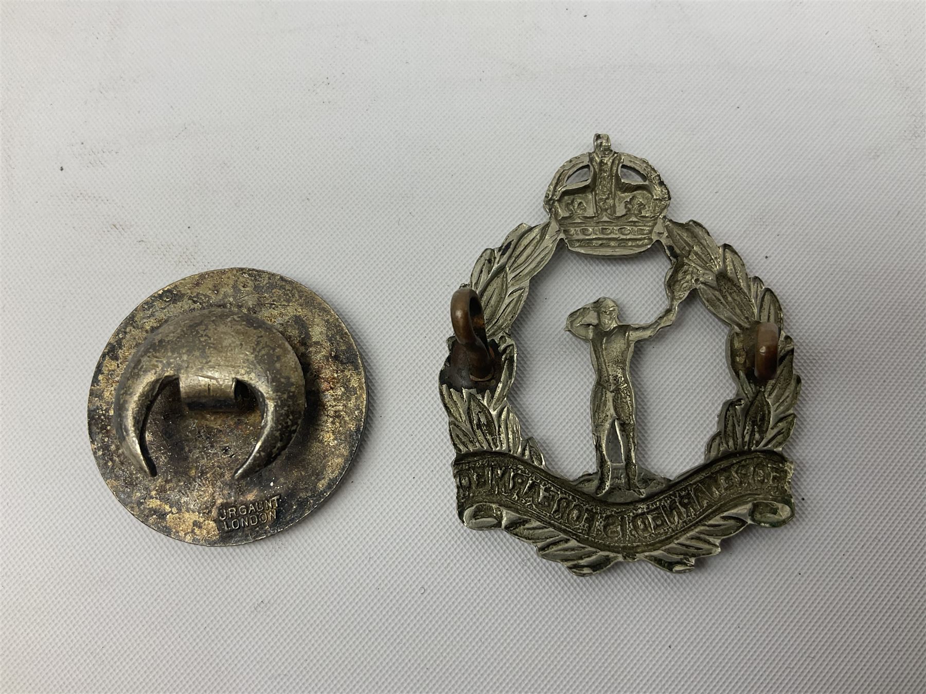 WW2 Royal Observer Corps - approximately one-hundred and seventy aircraft recognition cards; 1938 Instruction Booklet; cap badge and lapel badge; and cloth shoulder title